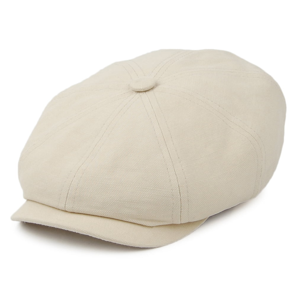 Gorra Newsboy de algodón y lino de Stetson - Natural