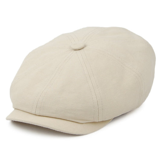 Gorra Newsboy de algodón y lino de Stetson - Natural