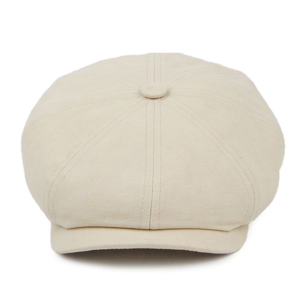 Gorra Newsboy de algodón y lino de Stetson - Natural