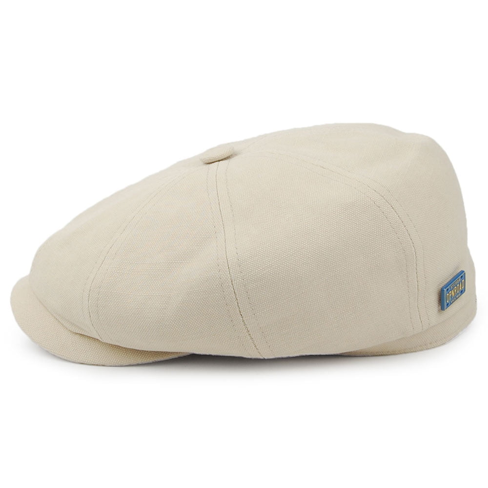 Gorra Newsboy de algodón y lino de Stetson - Natural