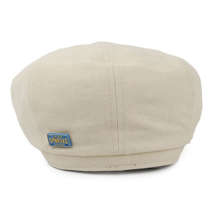Gorra Newsboy de algodón y lino de Stetson - Natural