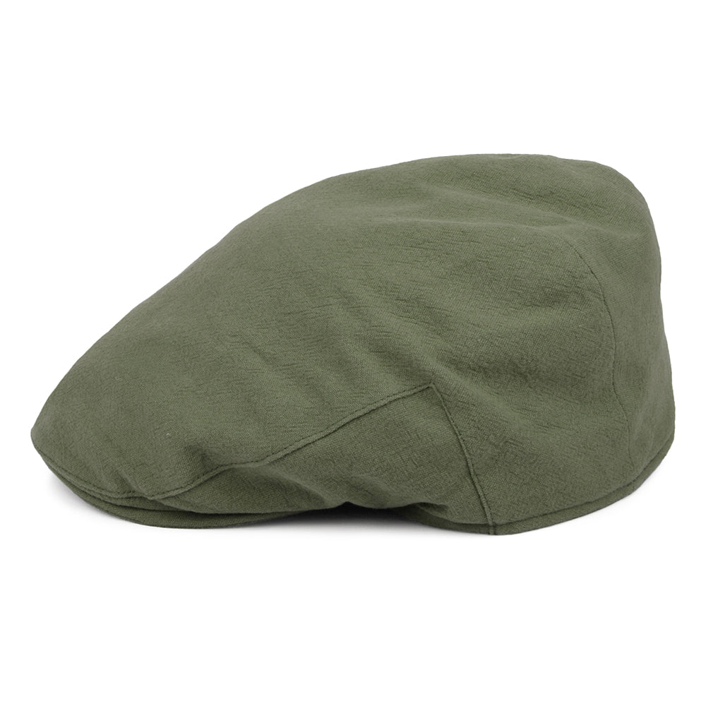 Gorra plana Skye Balmoral de lino grueso de Christys - Kaki