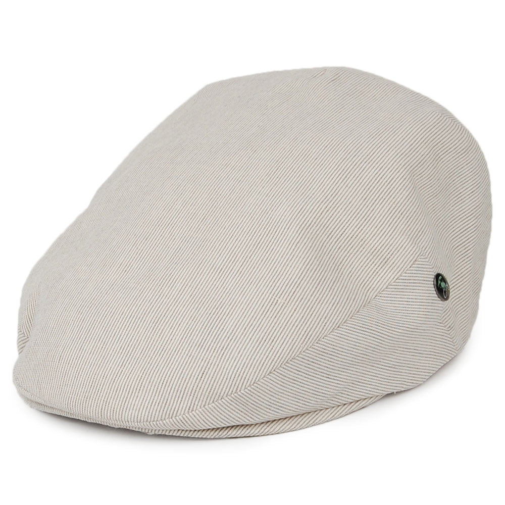 Gorra plana Promo de lino rayado de City Sport - Crema-Beige Arena
