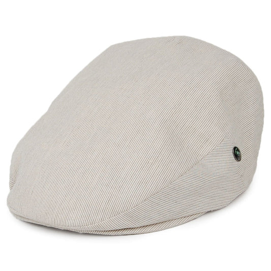 Gorra plana Promo de lino rayado de City Sport - Crema-Beige Arena