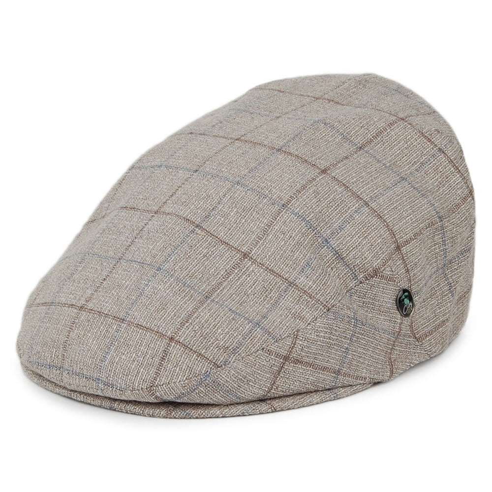 Gorra plana a cuadros de City Sport - Marrón Claro