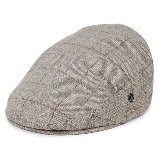 Gorra plana a cuadros de City Sport - Marrón Claro