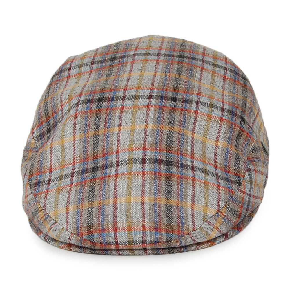 Gorra plana de lino-seda a cuadros de City Sport - Multicolor