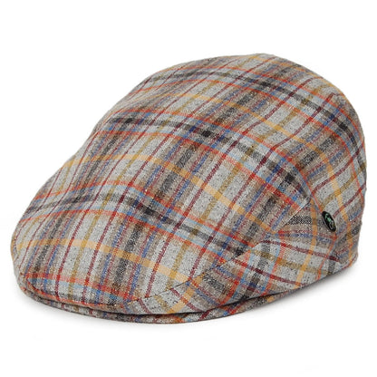 Gorra plana de lino-seda a cuadros de City Sport - Multicolor