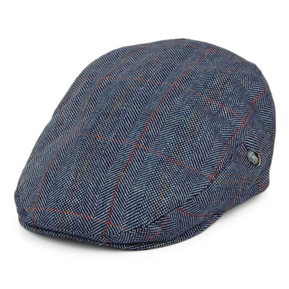 Gorra plana de seda pura a cuadros de City Sport - Azul Marino