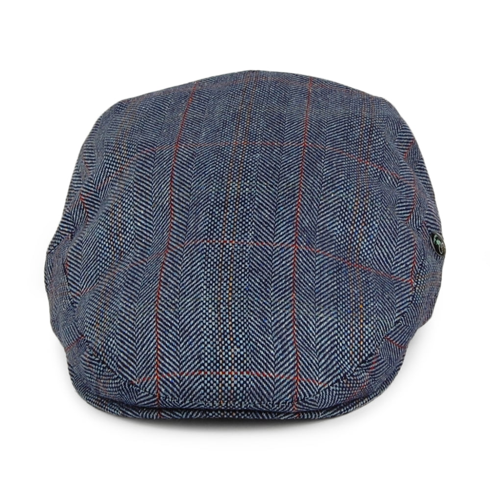 Gorra plana de seda pura a cuadros de City Sport - Azul Marino