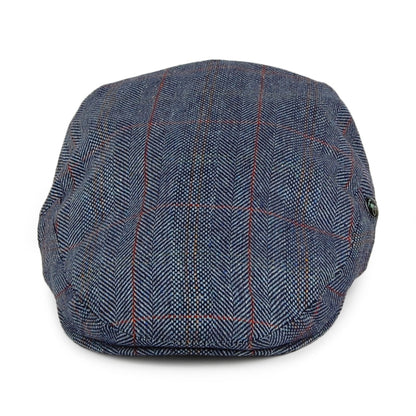 Gorra plana de seda pura a cuadros de City Sport - Azul Marino