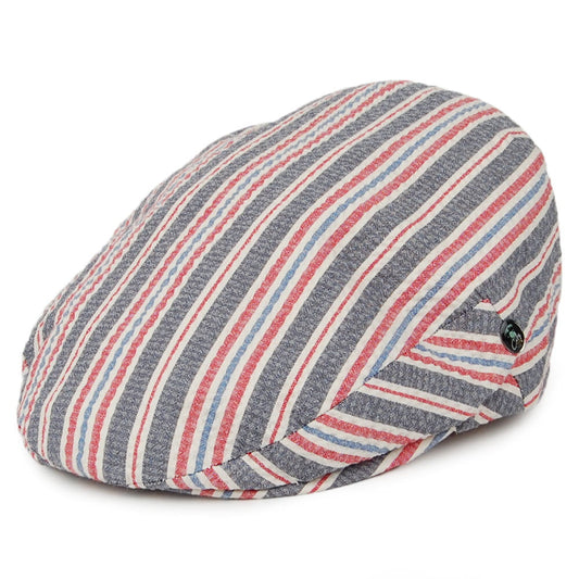 Gorra plana Hamptons de sirsaca de City Sport - Azul-Rojo