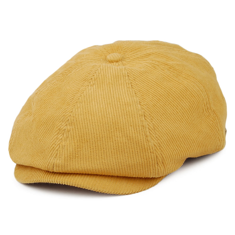 Gorra Newsboy Brood ligero verano de pana de Brixton - Mostaza