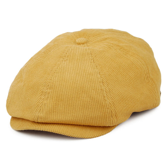 Gorra Newsboy Brood ligero verano de pana de Brixton - Mostaza
