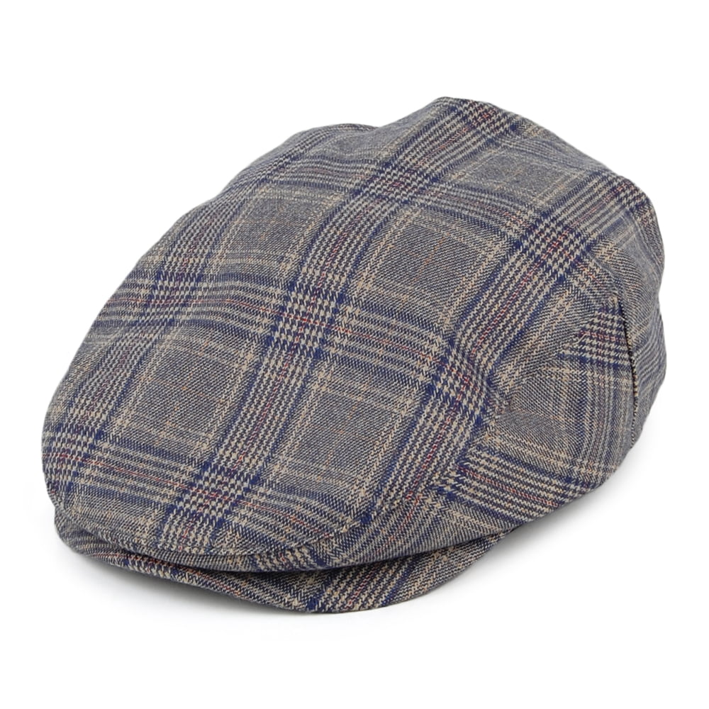 Gorra plana Hooligan a cuadros de Brixton - Gris-Azul