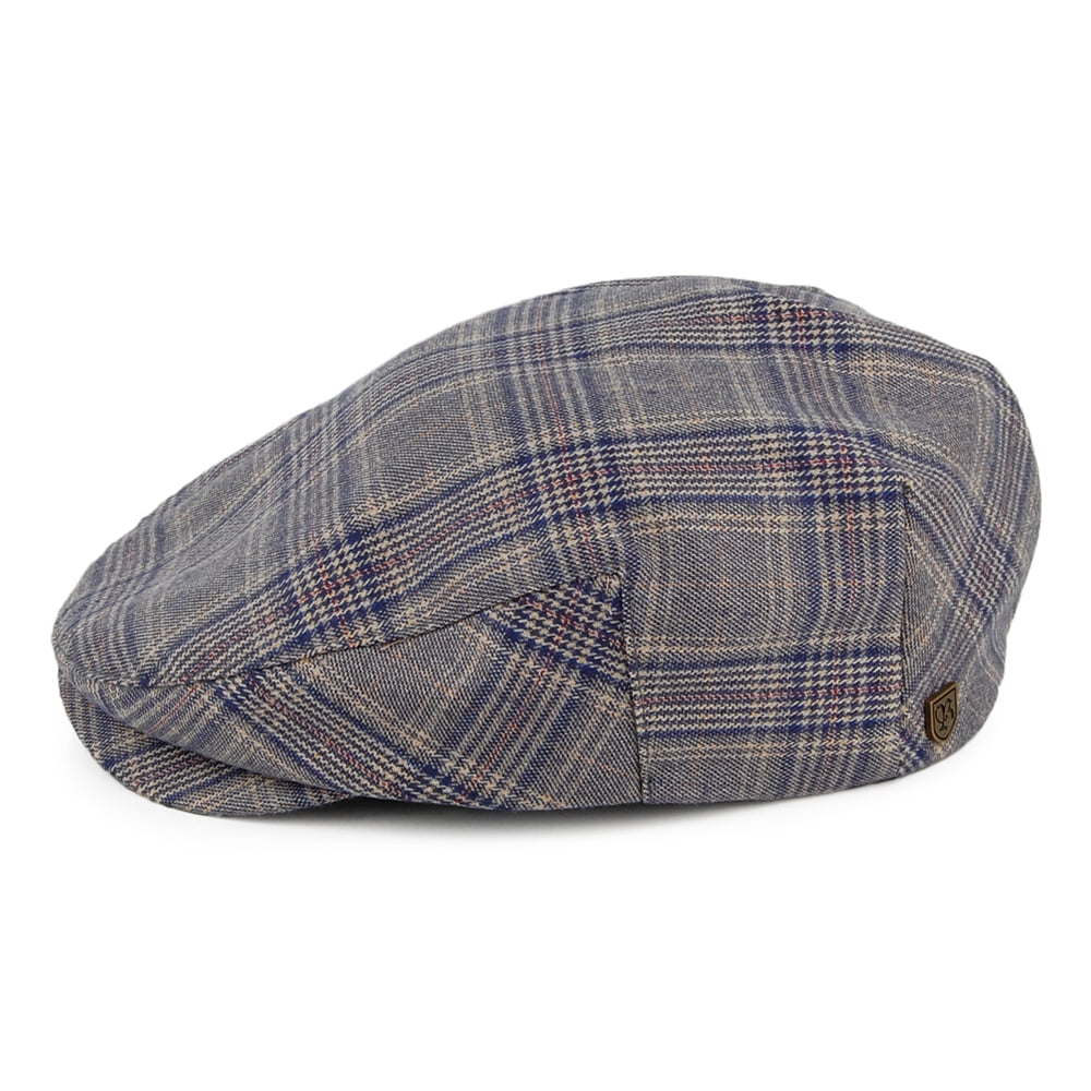 Gorra plana Hooligan a cuadros de Brixton - Gris-Azul