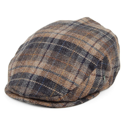 Gorra plana de lana y cachemira a cuadros de City Sport - Negro-Beige