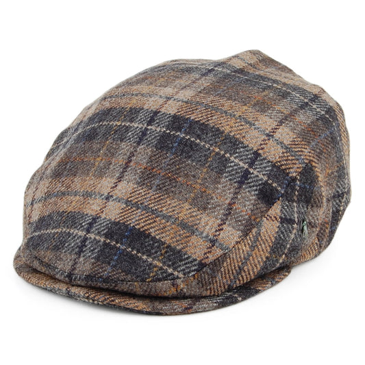 Gorra plana de lana y cachemira a cuadros de City Sport - Negro-Beige