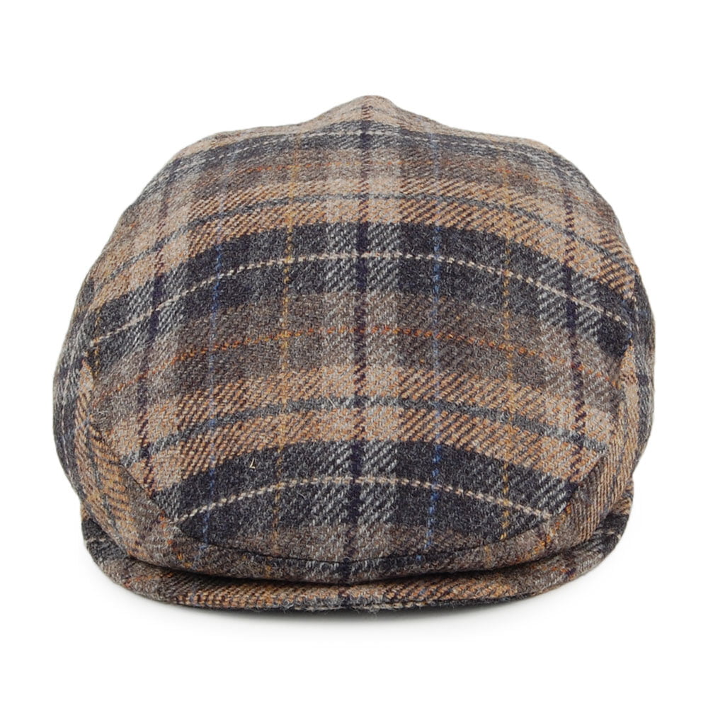 Gorra plana de lana y cachemira a cuadros de City Sport - Negro-Beige