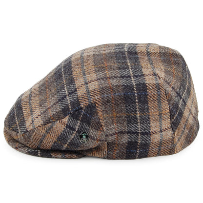 Gorra plana de lana y cachemira a cuadros de City Sport - Negro-Beige