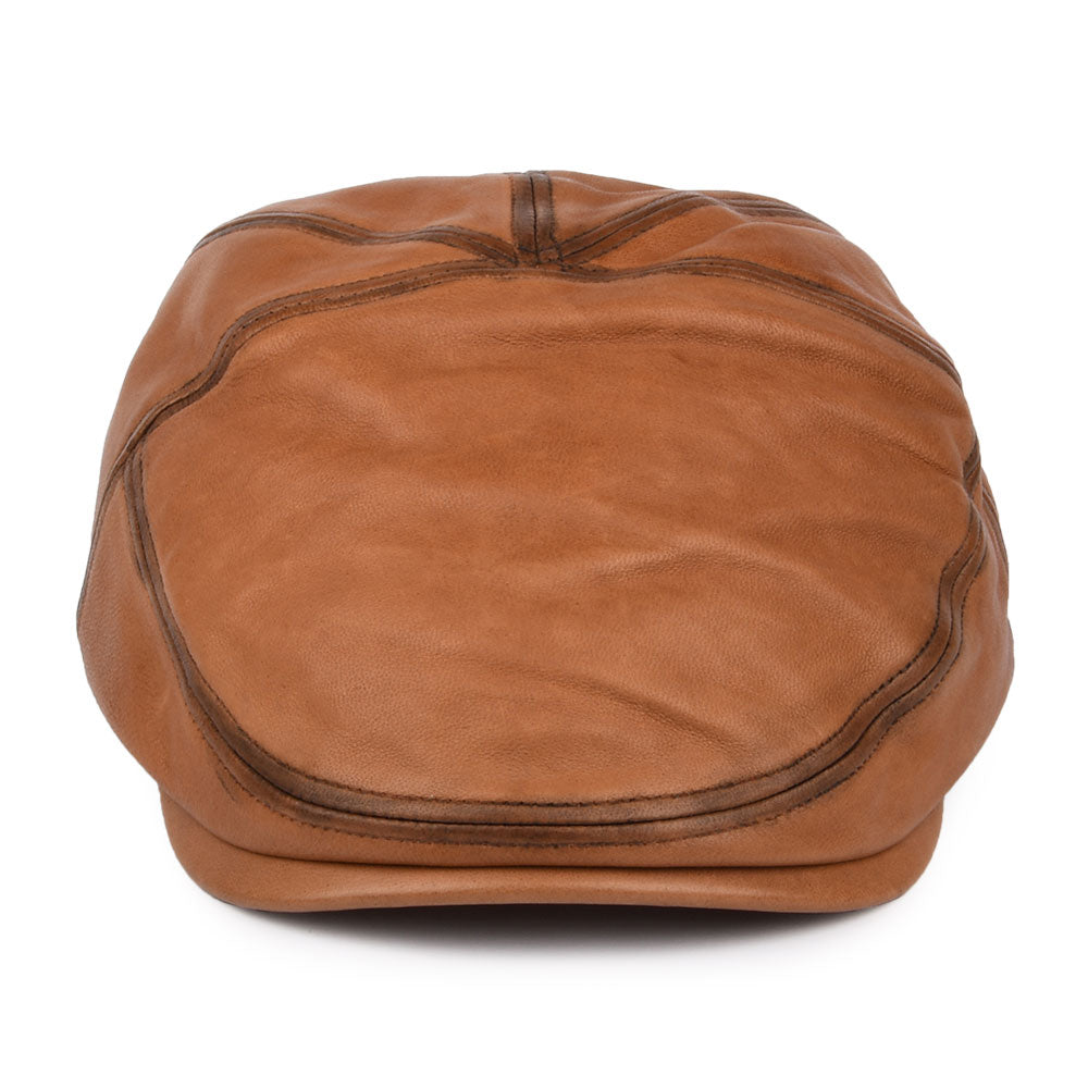 Gorra plana Glasby de piel de Bailey - Marrón