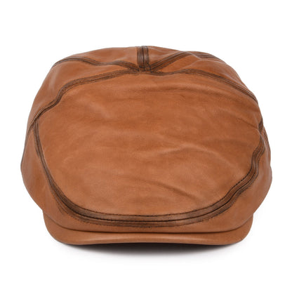 Gorra plana Glasby de piel de Bailey - Marrón