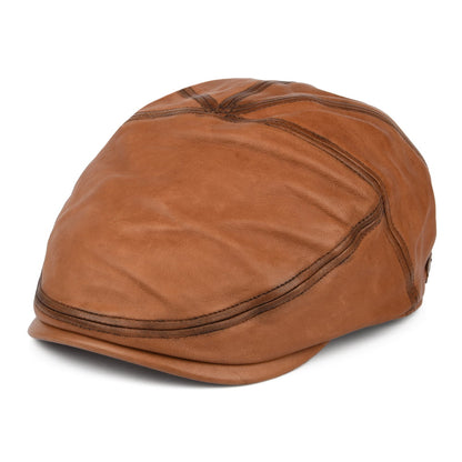 Gorra plana Glasby de piel de Bailey - Marrón
