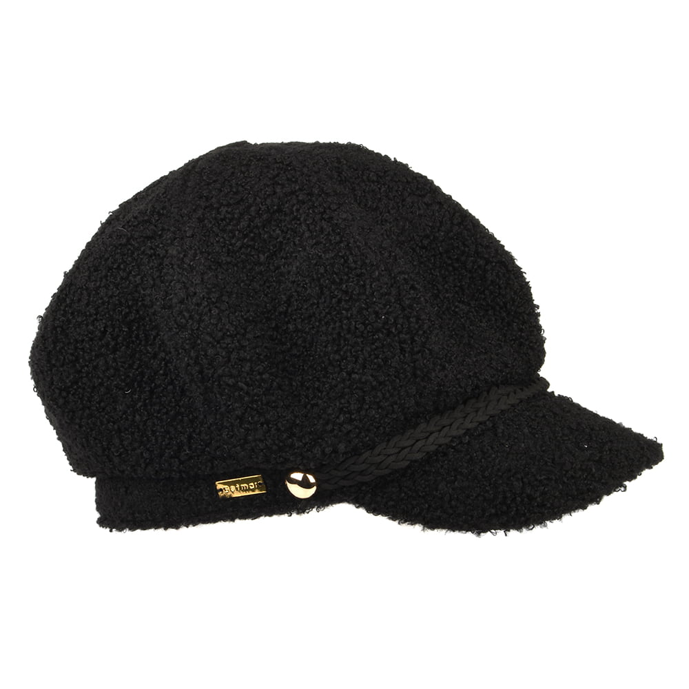 Gorra Baker Boy Lydie de sherpa de imitación de Betmar - Negro