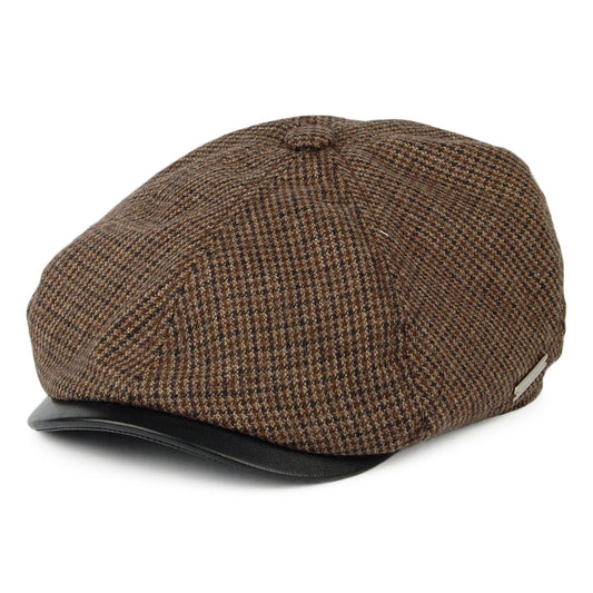 Gorra Newsboy pata de gallo de Seeberger - Marrón