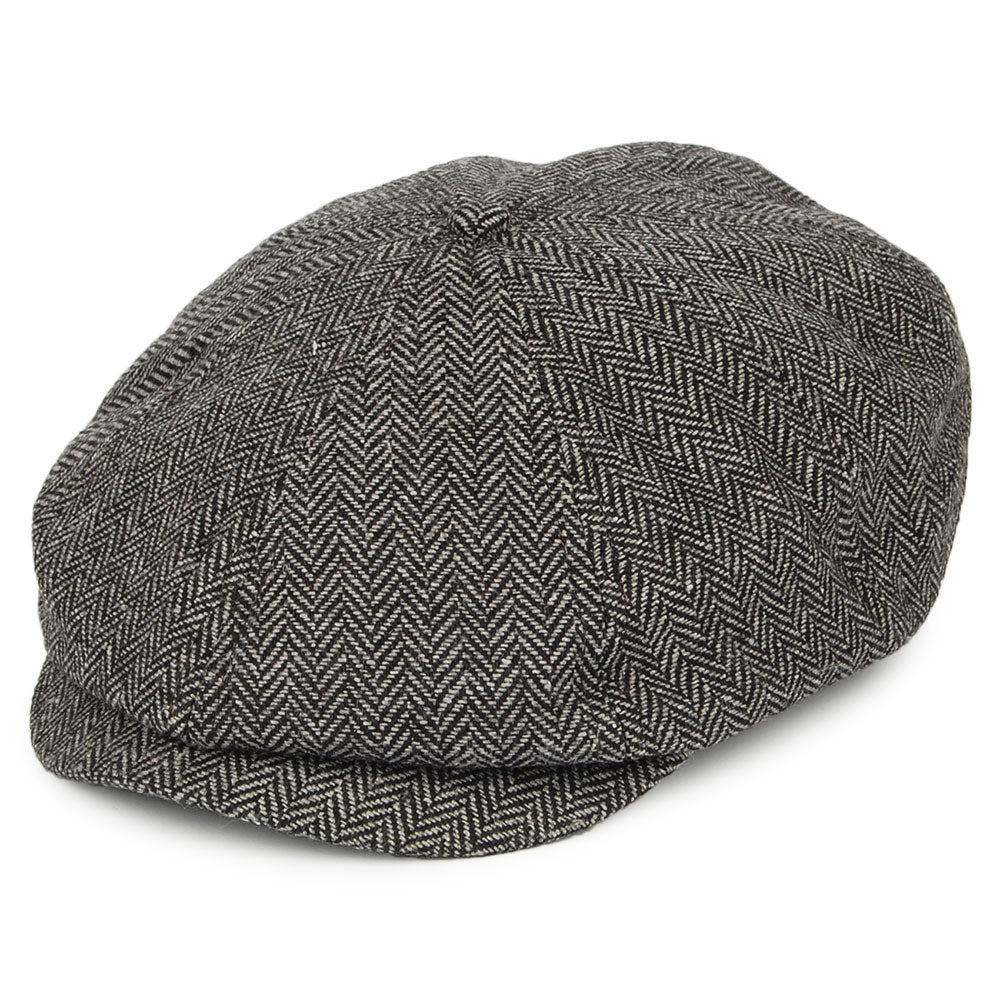 Gorra Newsboy Brood II diseño de espiga de Brixton - Gris-Negro