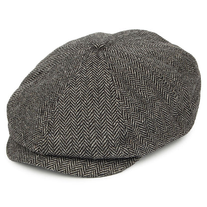 Gorra Newsboy Brood II diseño de espiga de Brixton - Gris-Negro