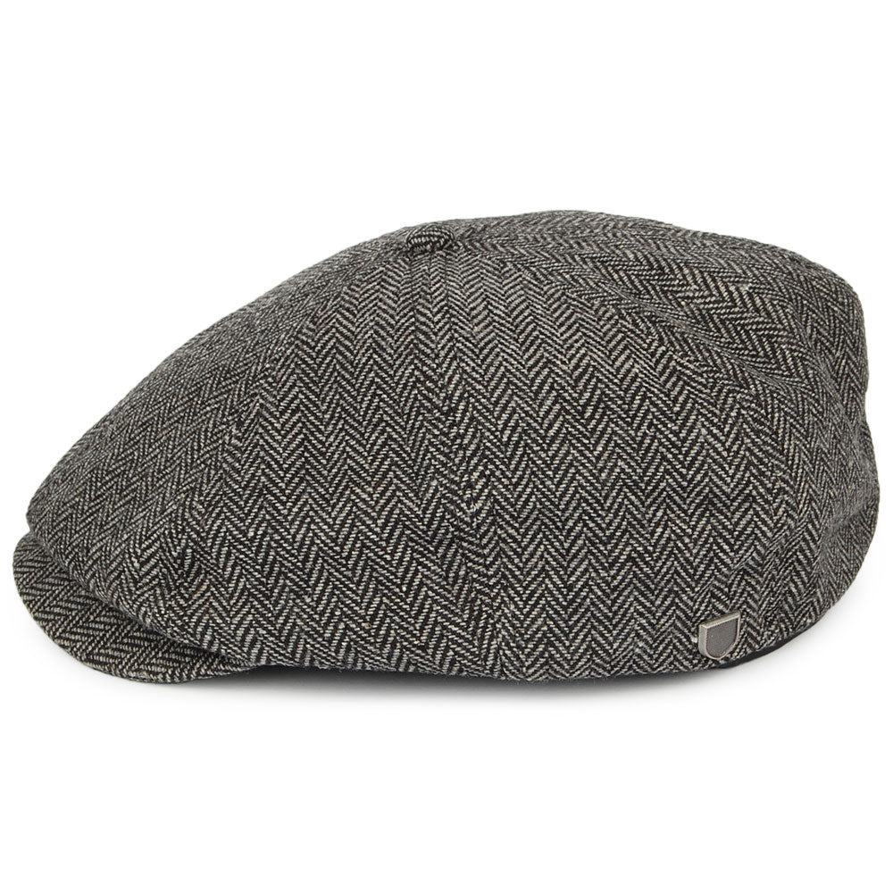 Gorra Newsboy Brood II diseño de espiga de Brixton - Gris-Negro
