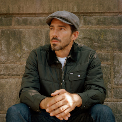 Gorra Newsboy Brood II diseño de espiga de Brixton - Gris-Negro