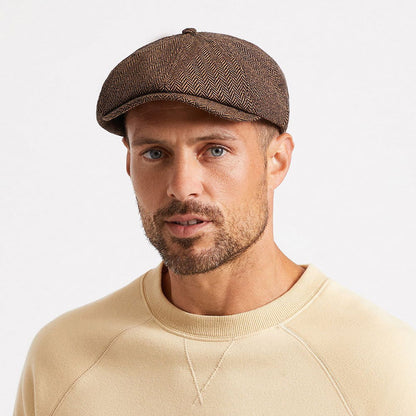 Gorra Newsboy Brood diseño de espiga de Brixton - Marrón-Kaki