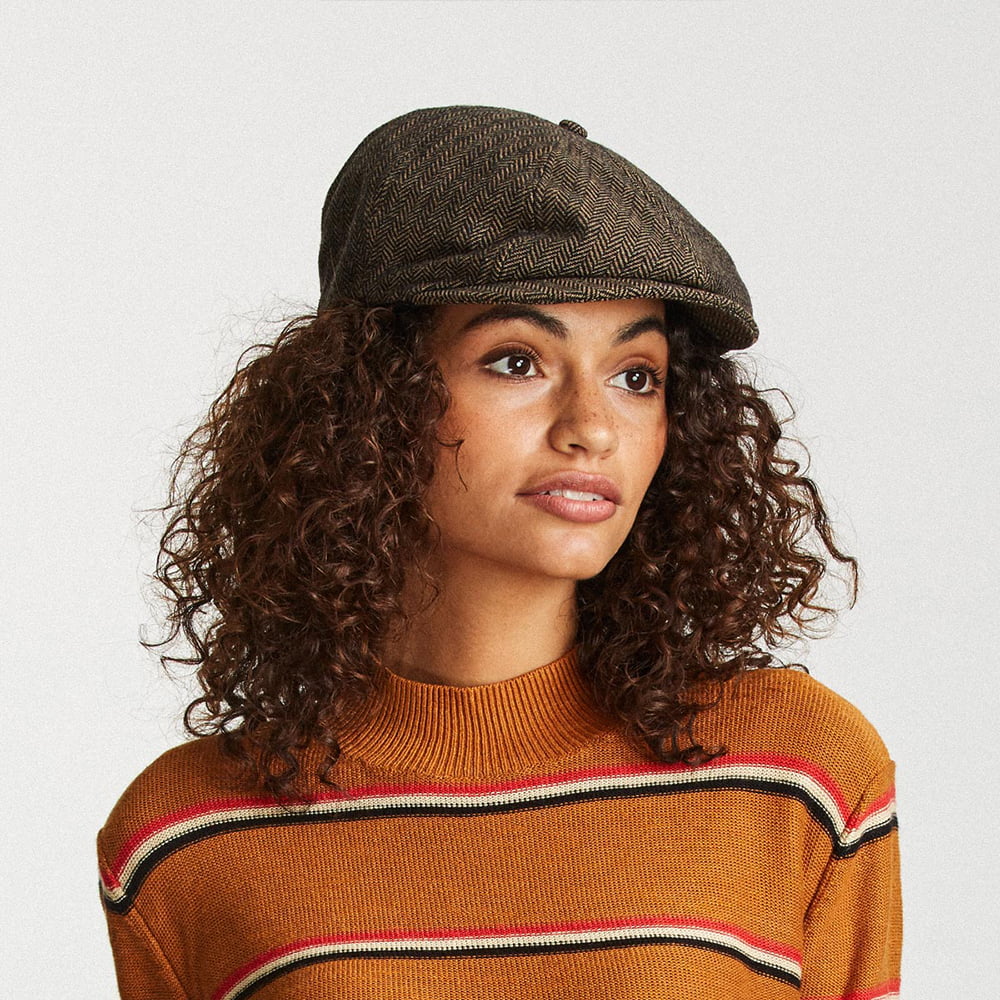 Gorra Newsboy Brood diseño de espiga de Brixton - Marrón-Kaki
