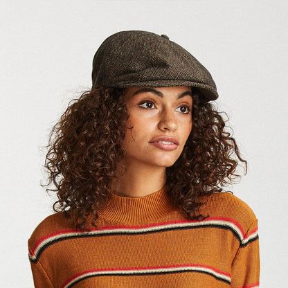 Gorra Newsboy Brood diseño de espiga de Brixton - Marrón-Kaki