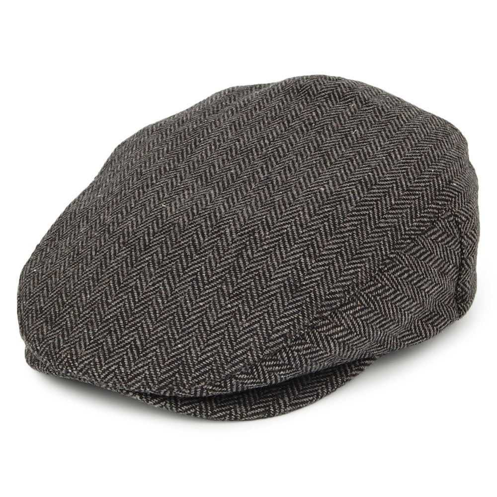 Gorra plana Hooligan II diseño de espiga de Brixton - Gris-Negro