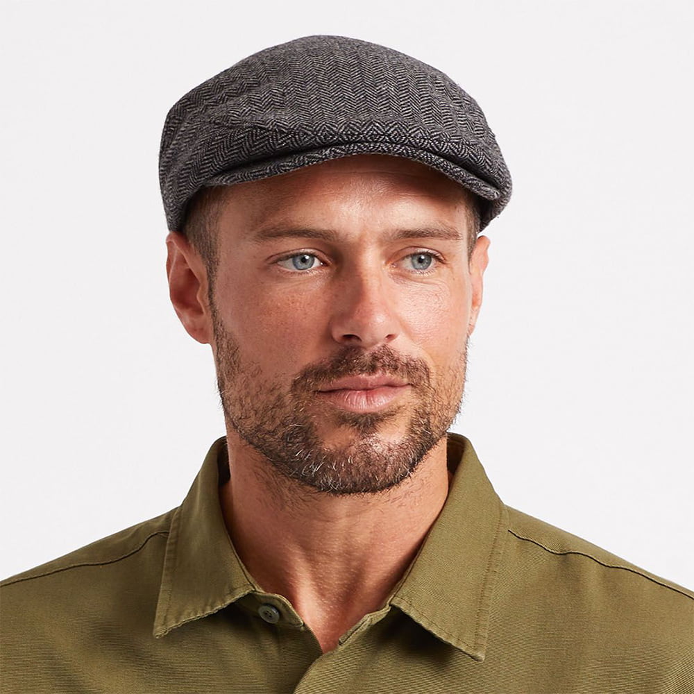Gorra plana Hooligan II diseño de espiga de Brixton - Gris-Negro