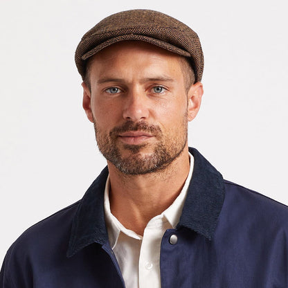 Gorra plana Hooligan diseño de espiga de Brixton - Marrón-Kaki