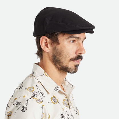 Gorra plana Hooligan diseño de espiga de Brixton - Negro