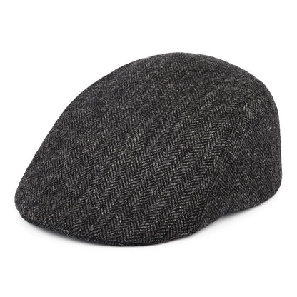 Gorra plana Spectator Tweed de espiga con orejeras de Christys - Gris