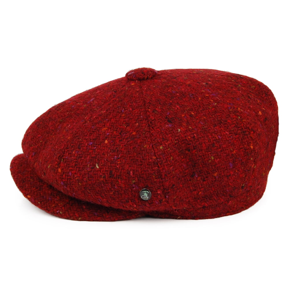 Gorra Newsboy ajuste profundo de Tweed Donegal Mezcla de tonos de City Sport - Vino