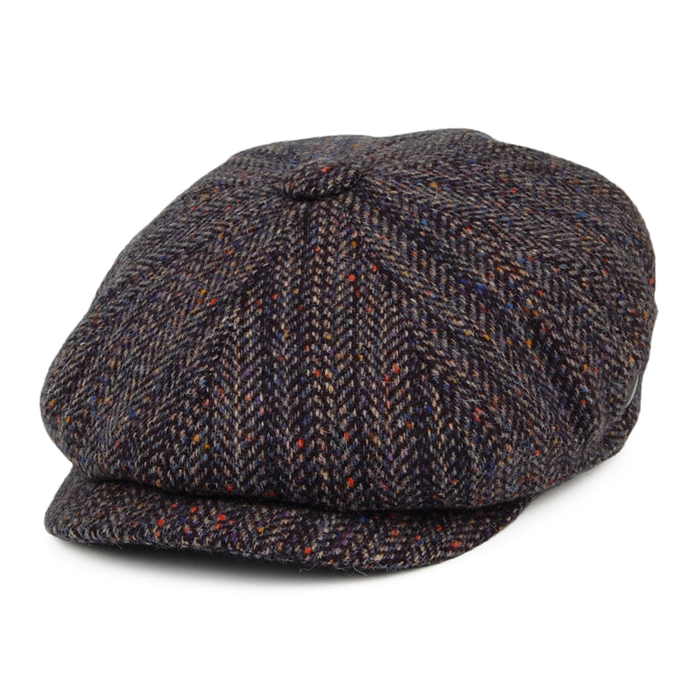 Gorra Newsboy Shannon ajuste profundo de Tweed Donegal de City Sport - Múltiples tonalidades azules