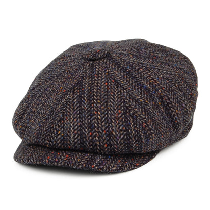 Gorra Newsboy Shannon ajuste profundo de Tweed Donegal de City Sport - Múltiples tonalidades azules