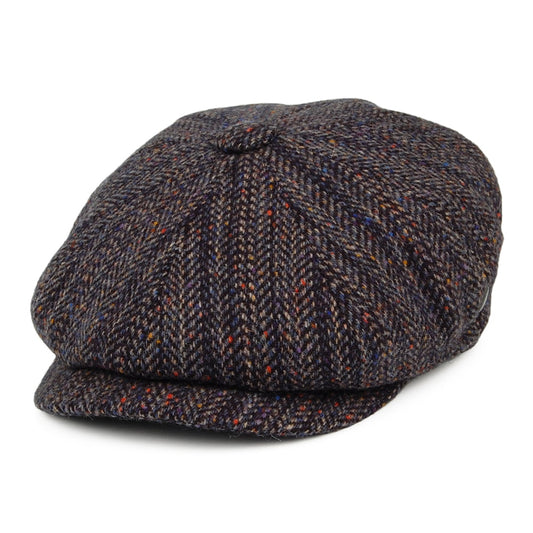 Gorra Newsboy Shannon ajuste profundo de Tweed Donegal de City Sport - Múltiples tonalidades azules