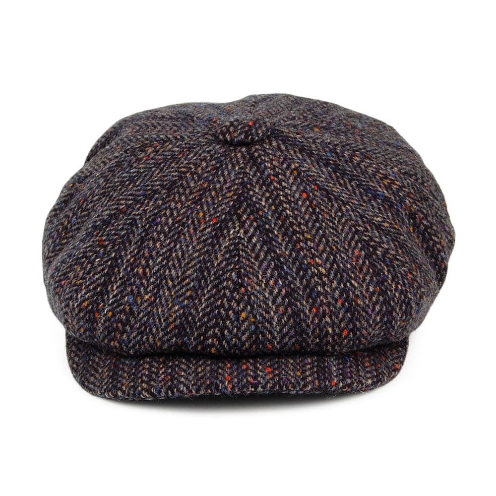 Gorra Newsboy Shannon ajuste profundo de Tweed Donegal de City Sport - Múltiples tonalidades azules