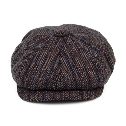 Gorra Newsboy Shannon ajuste profundo de Tweed Donegal de City Sport - Múltiples tonalidades azules