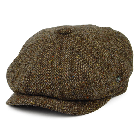 Gorra Newsboy Shannon ajuste profundo de Tweed Donegal de City Sport - Verde Musgo