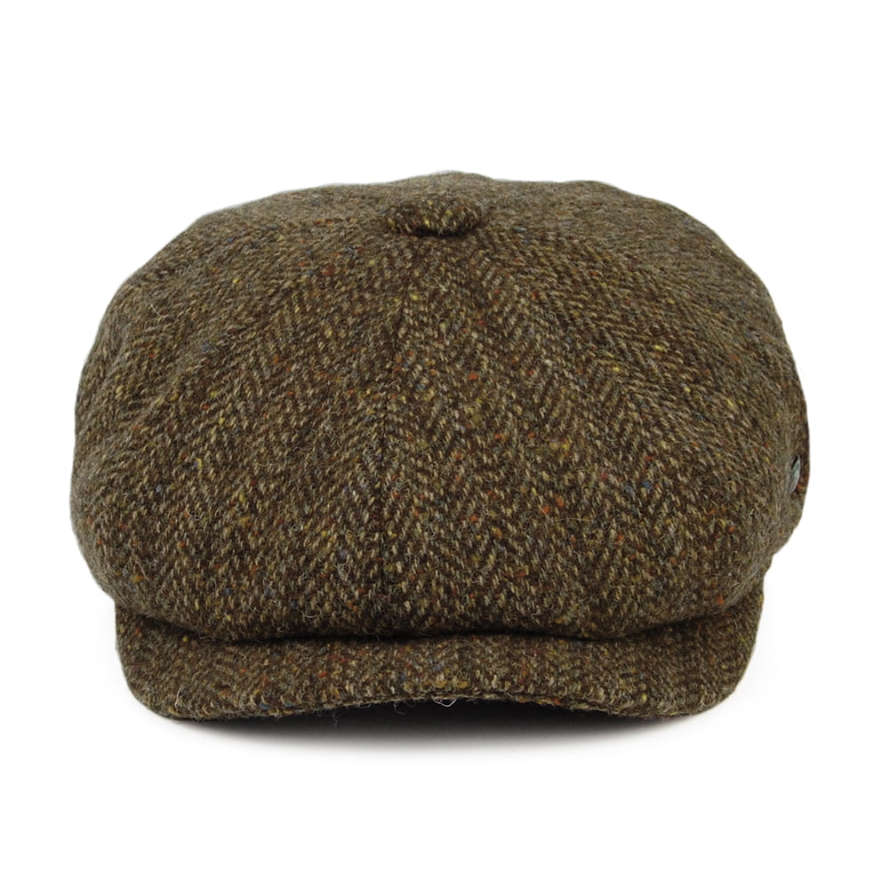 Gorra Newsboy Shannon ajuste profundo de Tweed Donegal de City Sport - Verde Musgo