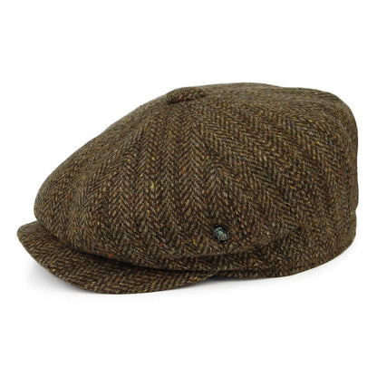 Gorra Newsboy Shannon ajuste profundo de Tweed Donegal de City Sport - Verde Musgo